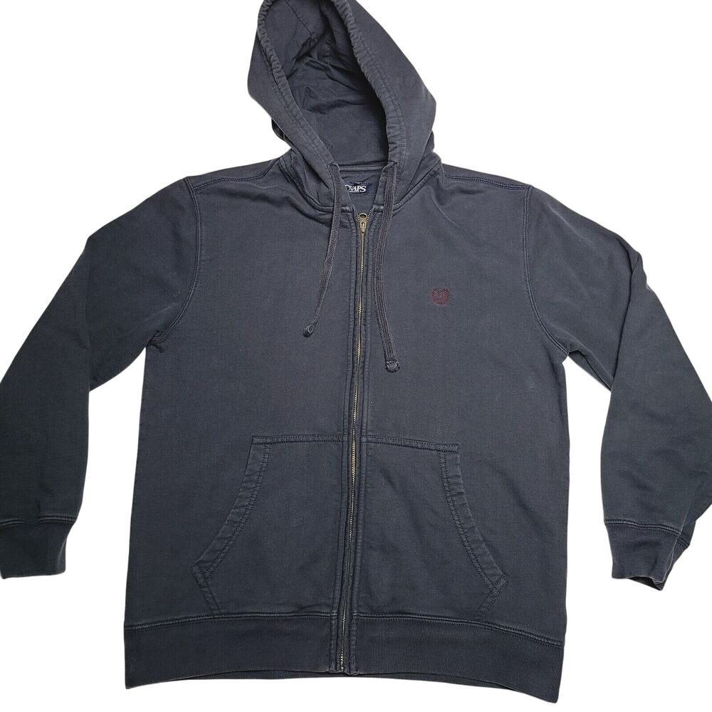 Ralph Lauren Chaps Sweater Adult Medium Blue Hoodie Sweatshirt Full Zip Navy